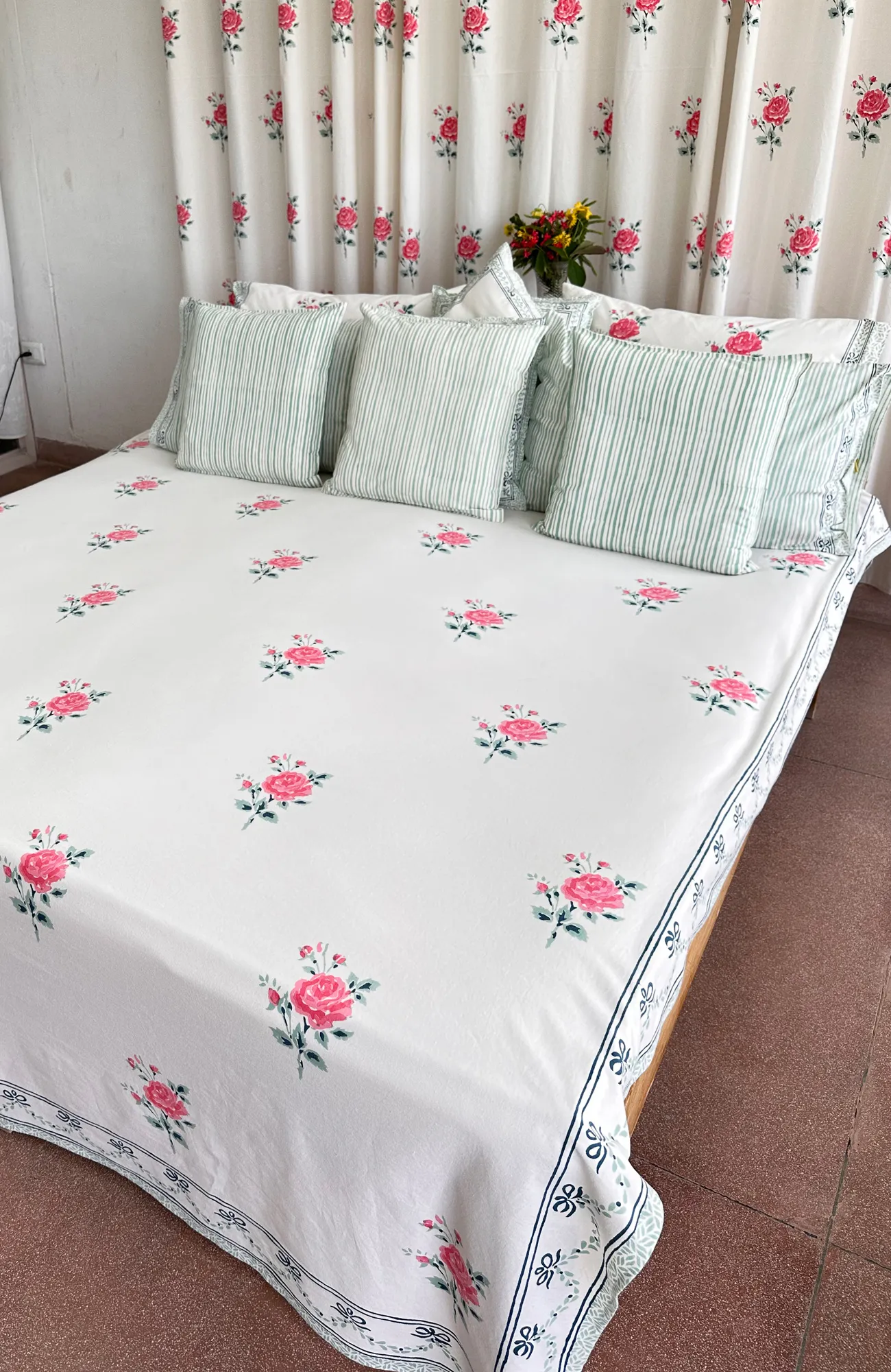 cotton Hand Block Printed Bedsheets